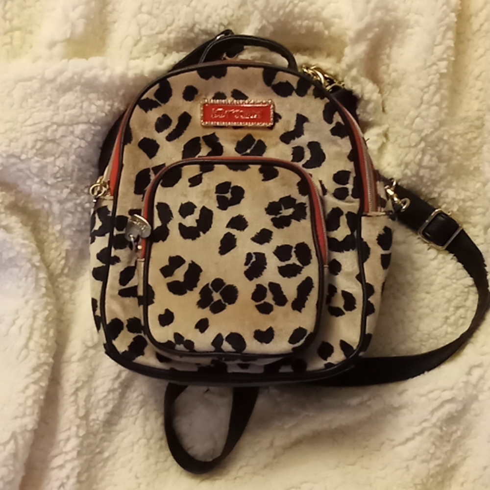 Betsey Johnson Leopard Cheetah Mini Bag Backpack